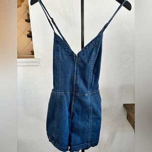 Volcom Dark Blue Denim Romper with Thin Straps
